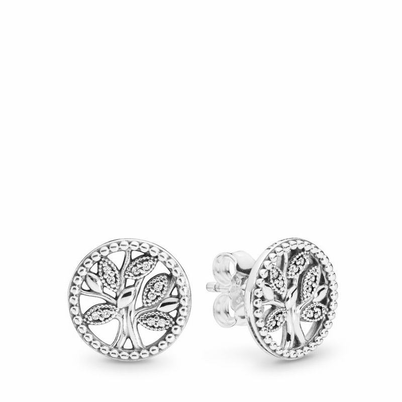 Pandora Trees Of Life Stud Earrings Ireland - Sterling Silver/Cubic Zirconia - 192075ONS